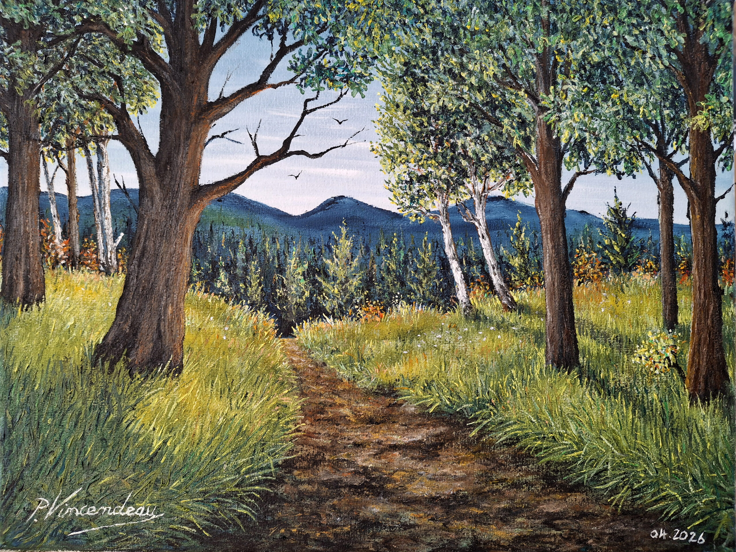 @PHILIPPE-VINCENDEAU - Chemin dans la forêt-30x40